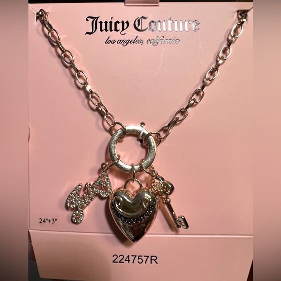 Juicy couture Los Angeles NWT Signature Juicy Charmed Gold Tone Necklace (J137) - Picture 2 of 6